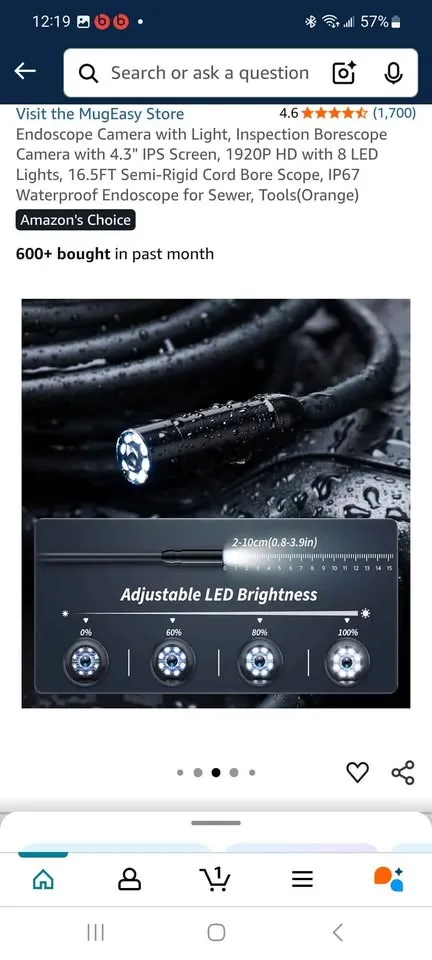 Endoscope Camera with Light, 4.3" IPS Screen, 1920P HD image indicator(8)