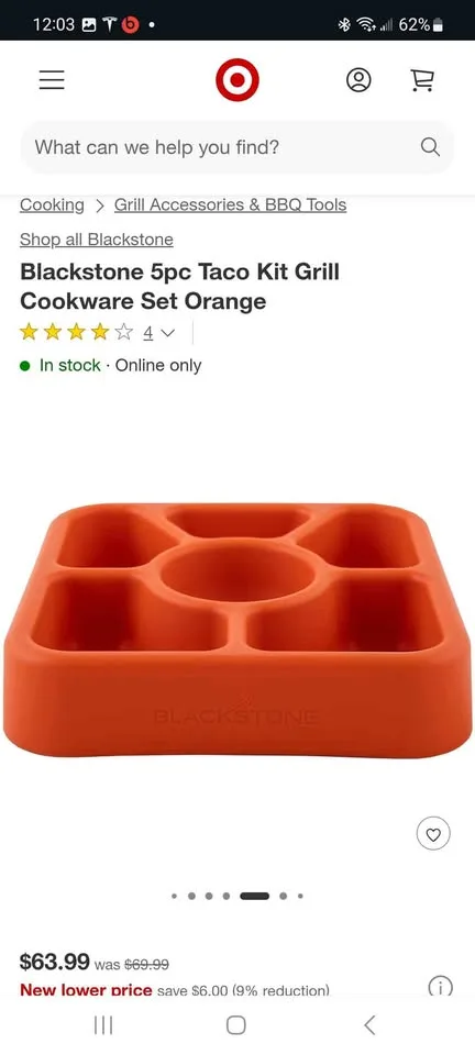 Blackstone 5pc Taco Kit Grill Cookware Set Orange image indicator(6)