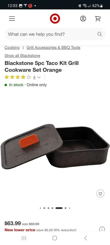 Blackstone 5pc Taco Kit Grill Cookware Set Orange image indicator(7)