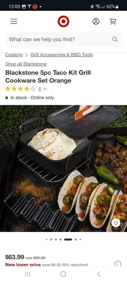 Blackstone 5pc Taco Kit Grill Cookware Set Orange image indicator(8)