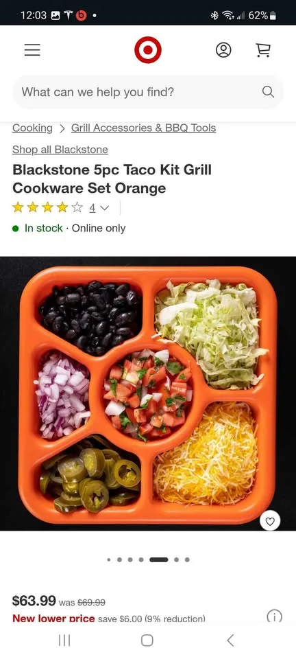 Blackstone 5pc Taco Kit Grill Cookware Set Orange image indicator(9)