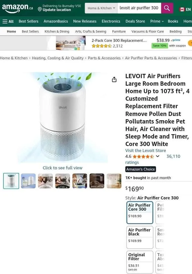 BRAND NEW Levoit Core 300-P Air Purifier image indicator(4)