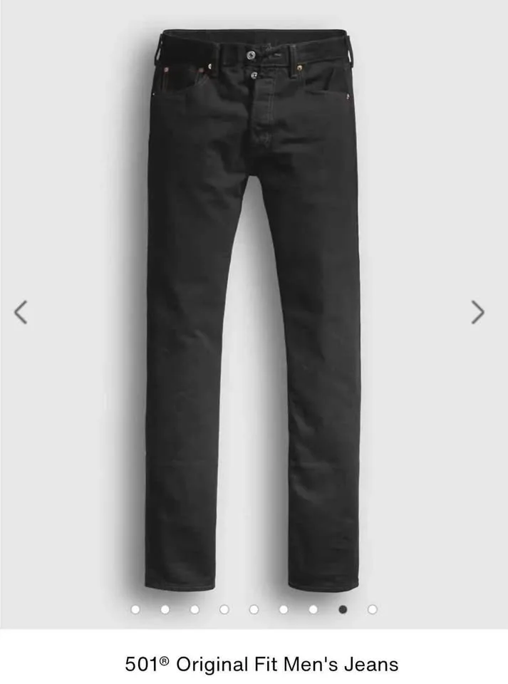 NEW Men's 31x32 Levi's Straight Leg Black denim jean image indicator(9)