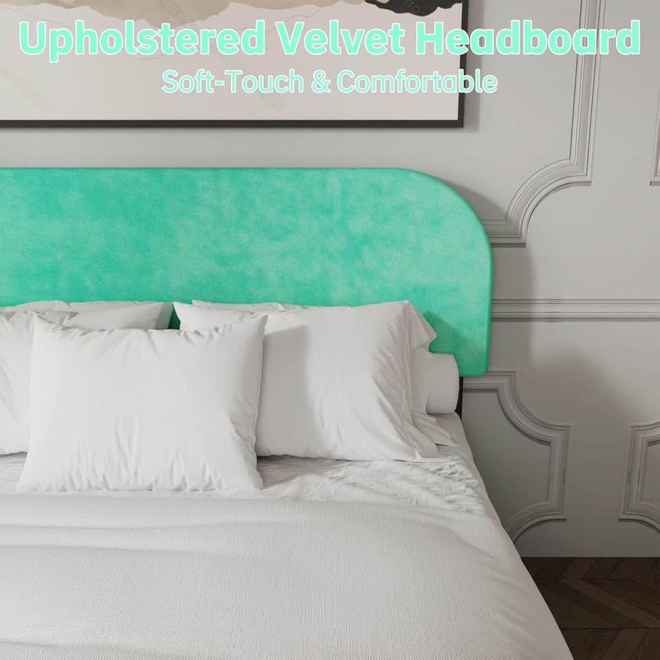 SALE: Queen Aqva Velvet Upholstered Platform Bed - photo 2