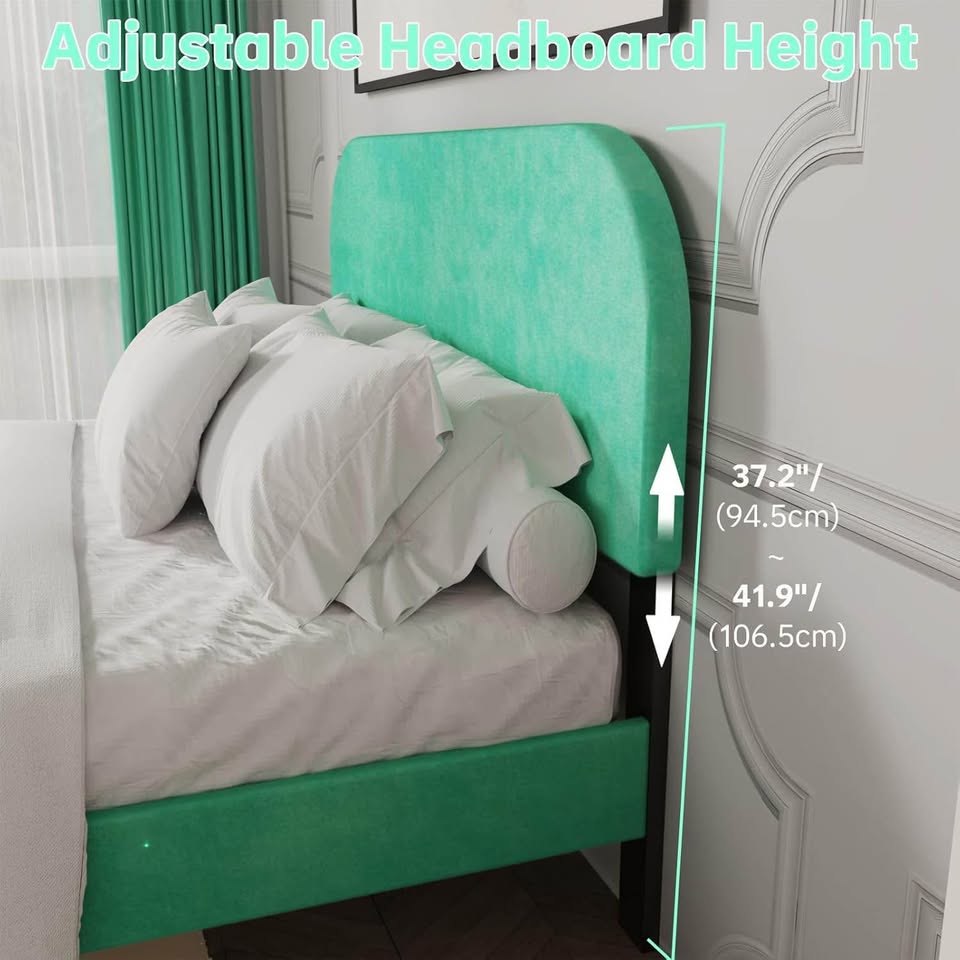SALE: Queen Aqva Velvet Upholstered Platform Bed - photo 3