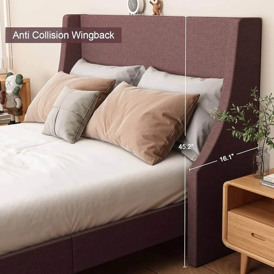 Queen Upholstered Wingback Platform Bed ▫️BRAND NEW▫️ image indicator(2)