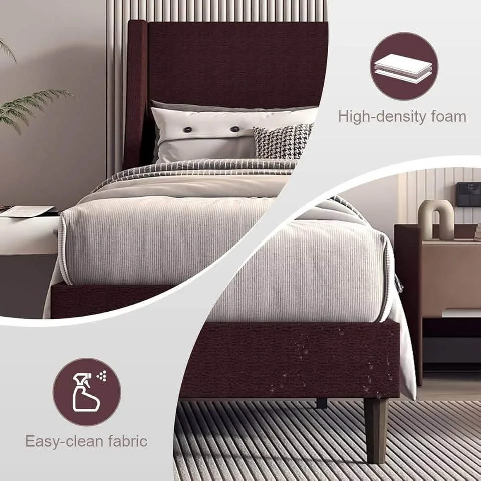 Queen Upholstered Wingback Platform Bed ▫️BRAND NEW▫️ image indicator(3)