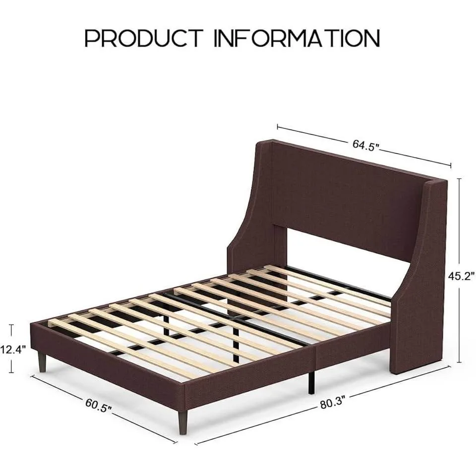 Queen Upholstered Wingback Platform Bed ▫️BRAND NEW▫️ image indicator(4)