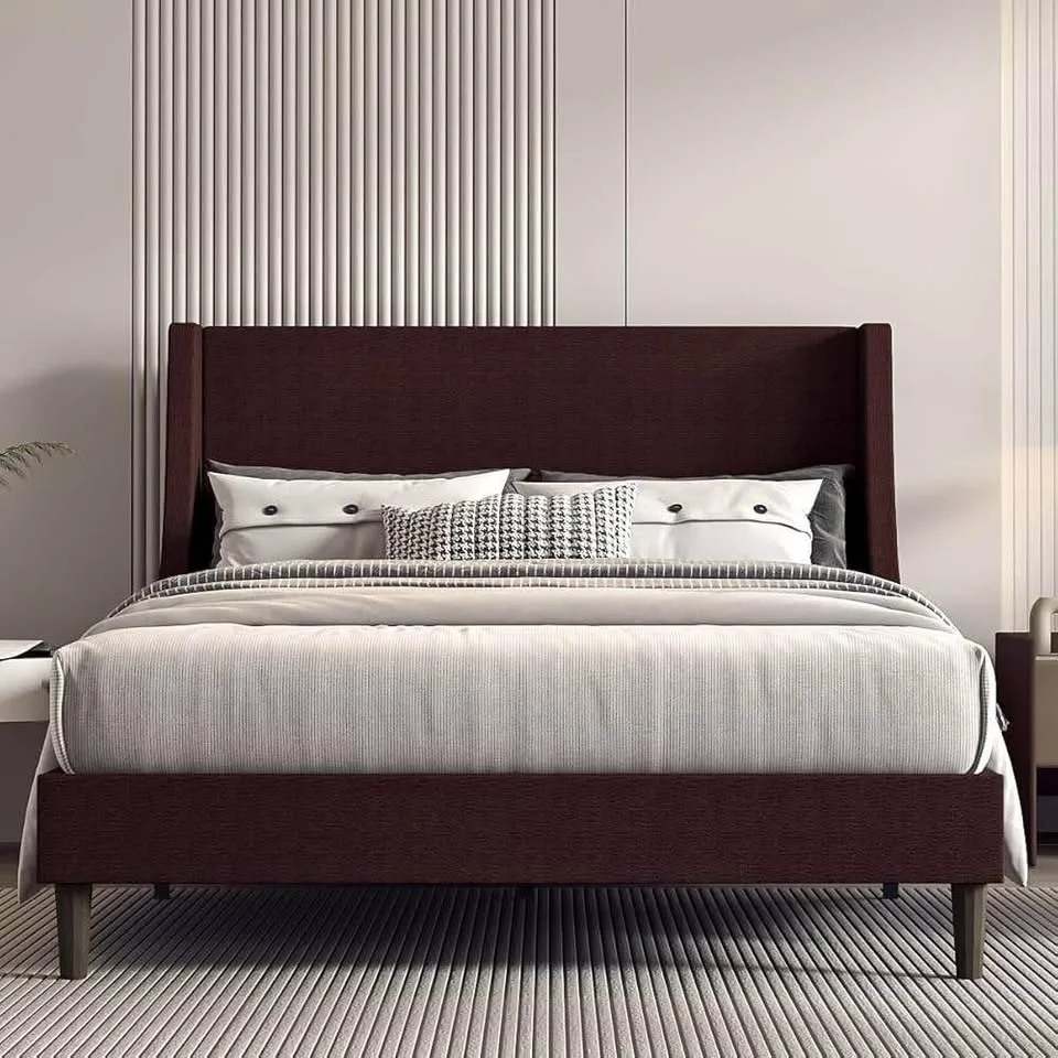 Queen Upholstered Wingback Platform Bed ▫️BRAND NEW▫️ image indicator(5)