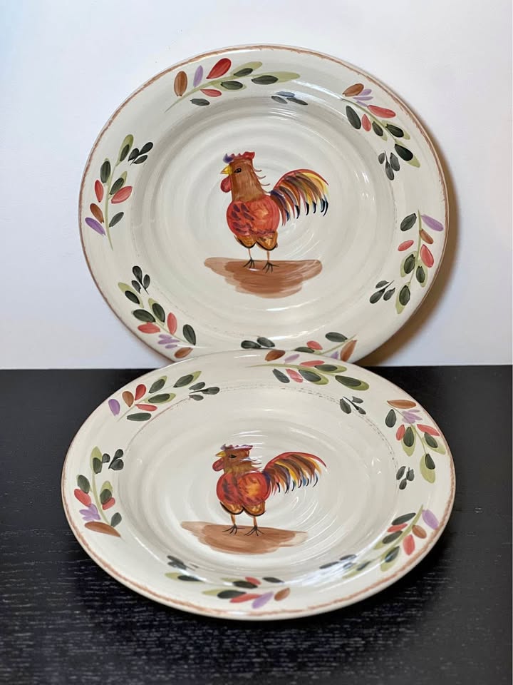 Red Rooster by Home Plate Set of 2