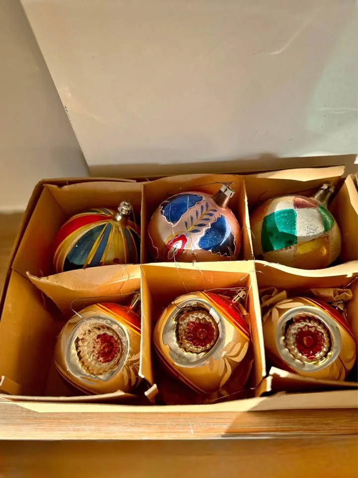 Vintage Mid-Century Mercury Glass Ornaments - Lot of 6