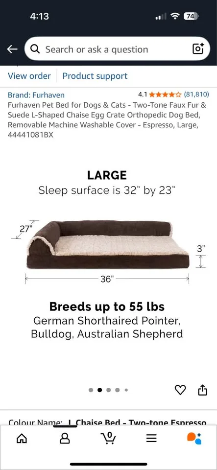 Large dog bed in very good condition image indicator(2)