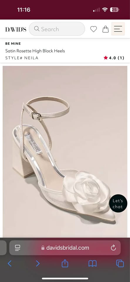 Satin Rosette High Block Heels