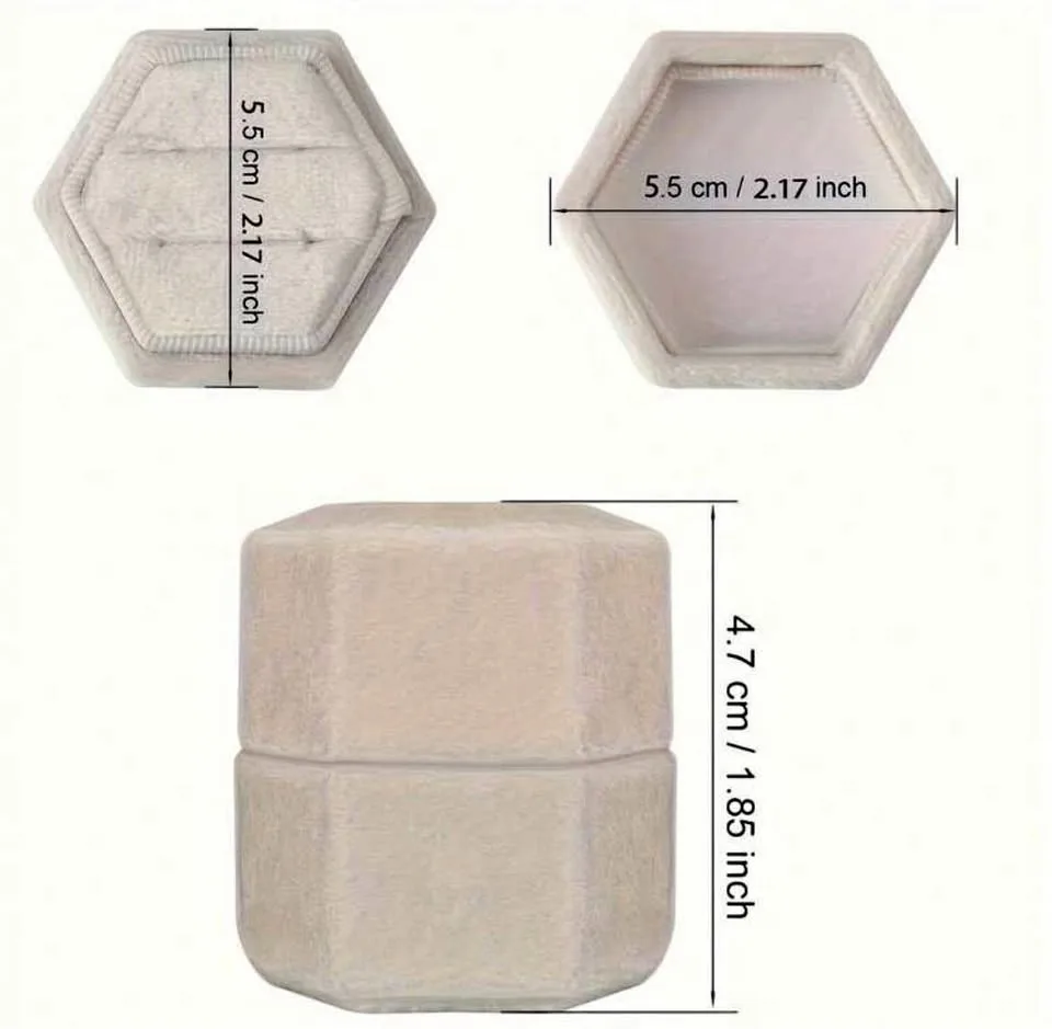 Two slot white velvet ring box thumbnail