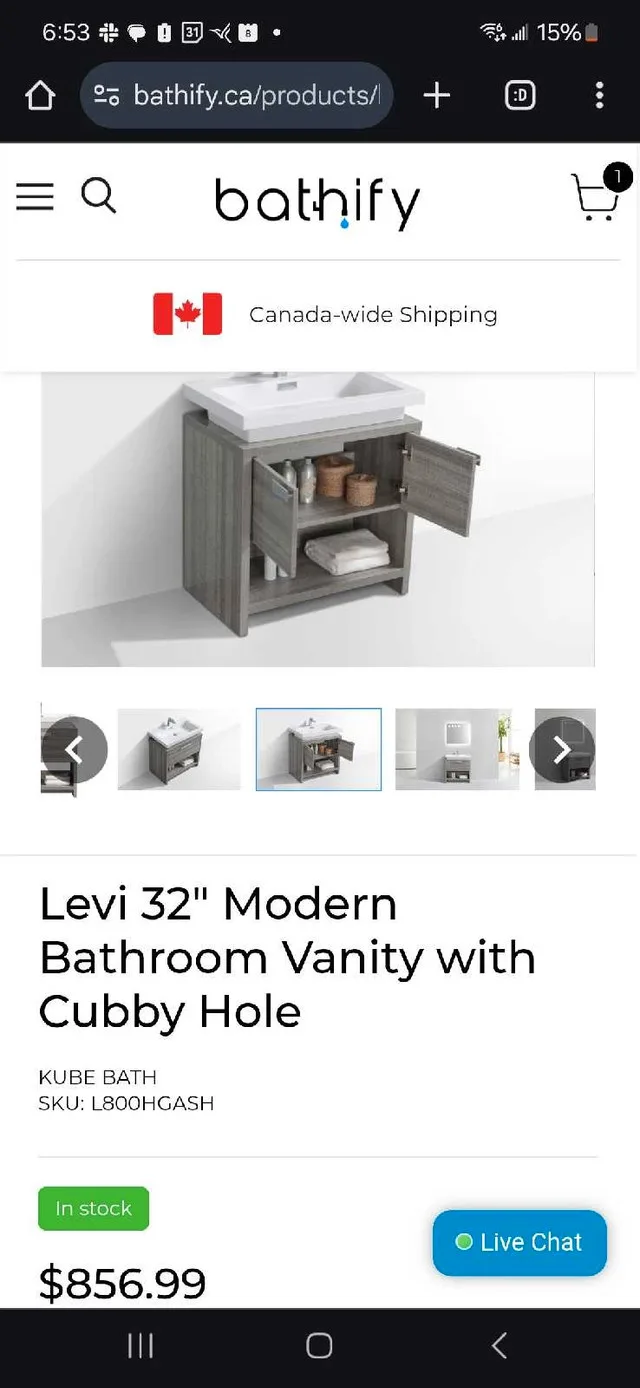 Levi Freestanding Bathroom Vanity - Modern image indicator(2)