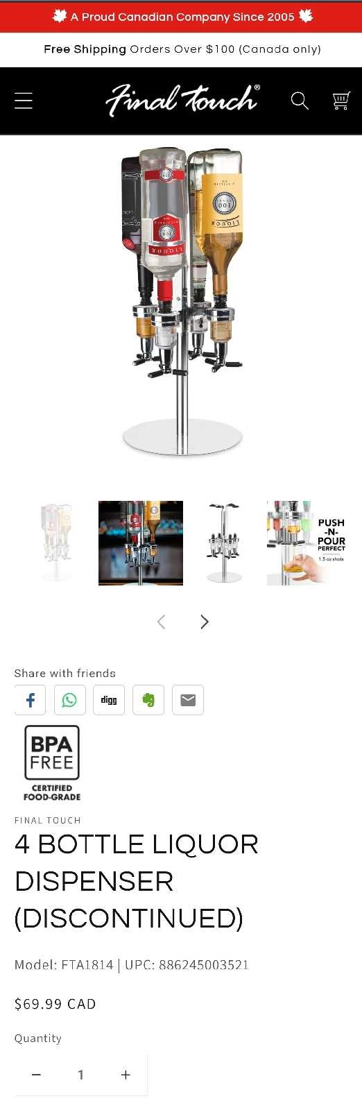 Final Touch Bottle Bar Stand - photo 3