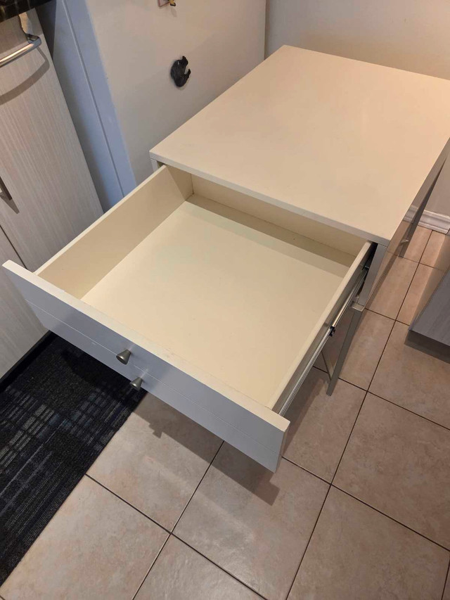 White Wooden Nightstand with 2 Drawers - photo 2