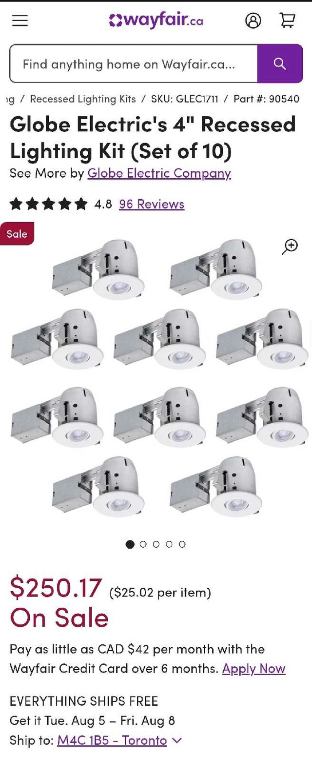 Globe Electric Recessed Lighting Kit