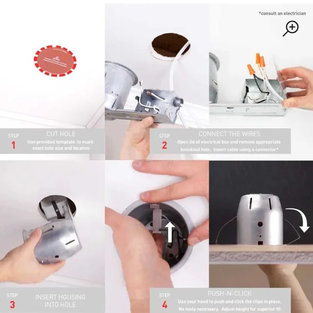 Globe Electric Recessed Lighting Kit image indicator(8)