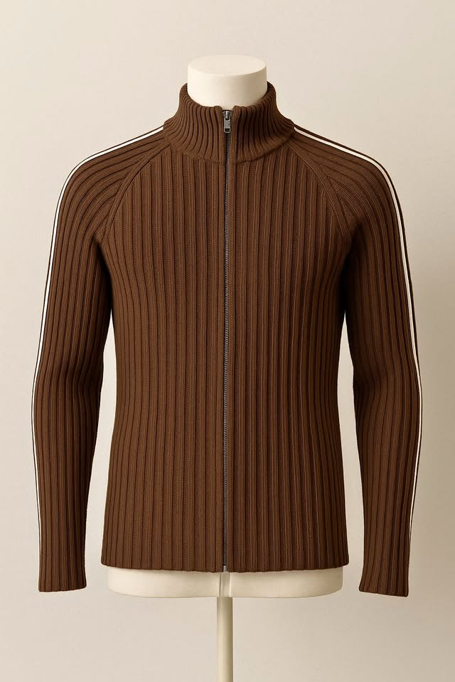 Castro Jeans Co. Ribbed Zip-Up Sweater Large