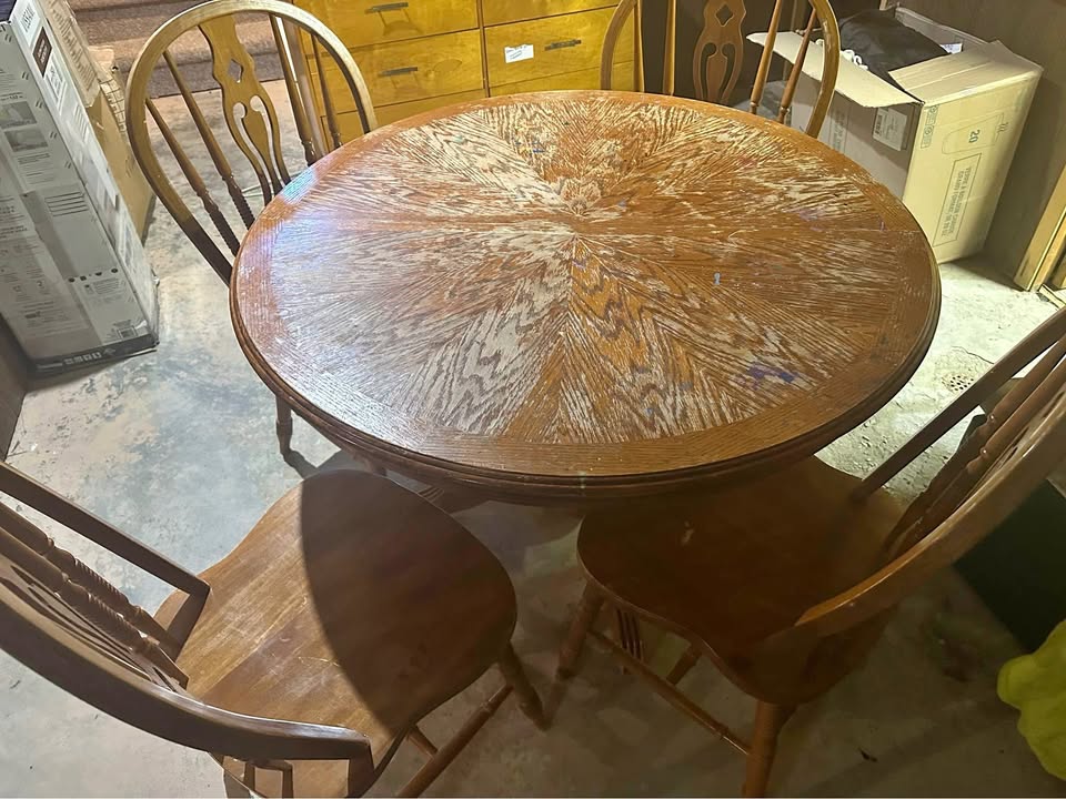 kitchen table 4 chairs solid wood