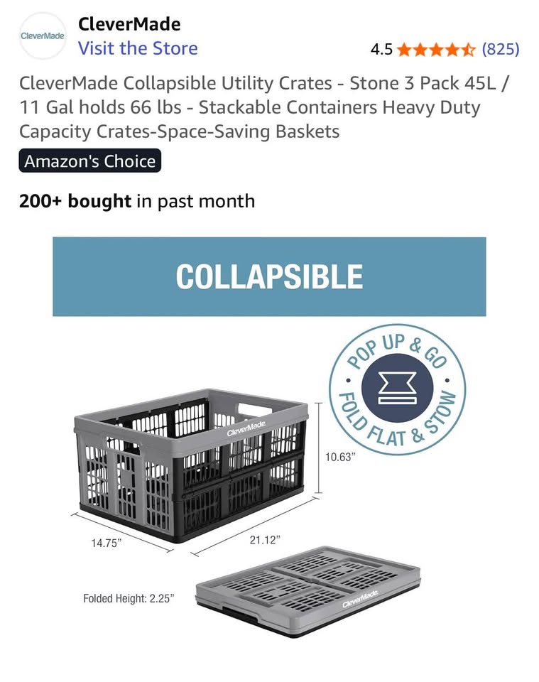 CleverMade Collapsible Utility Crates - 2 - photo 3