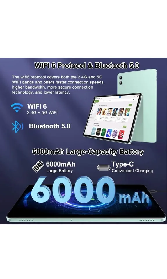 2025 Android 14 Tablet 20GB RAM 128GB ROM 1TB Expand image indicator(5)