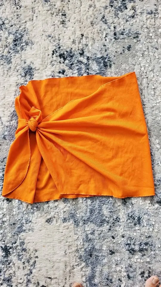 Knitted mini skirt Orange thumbnail