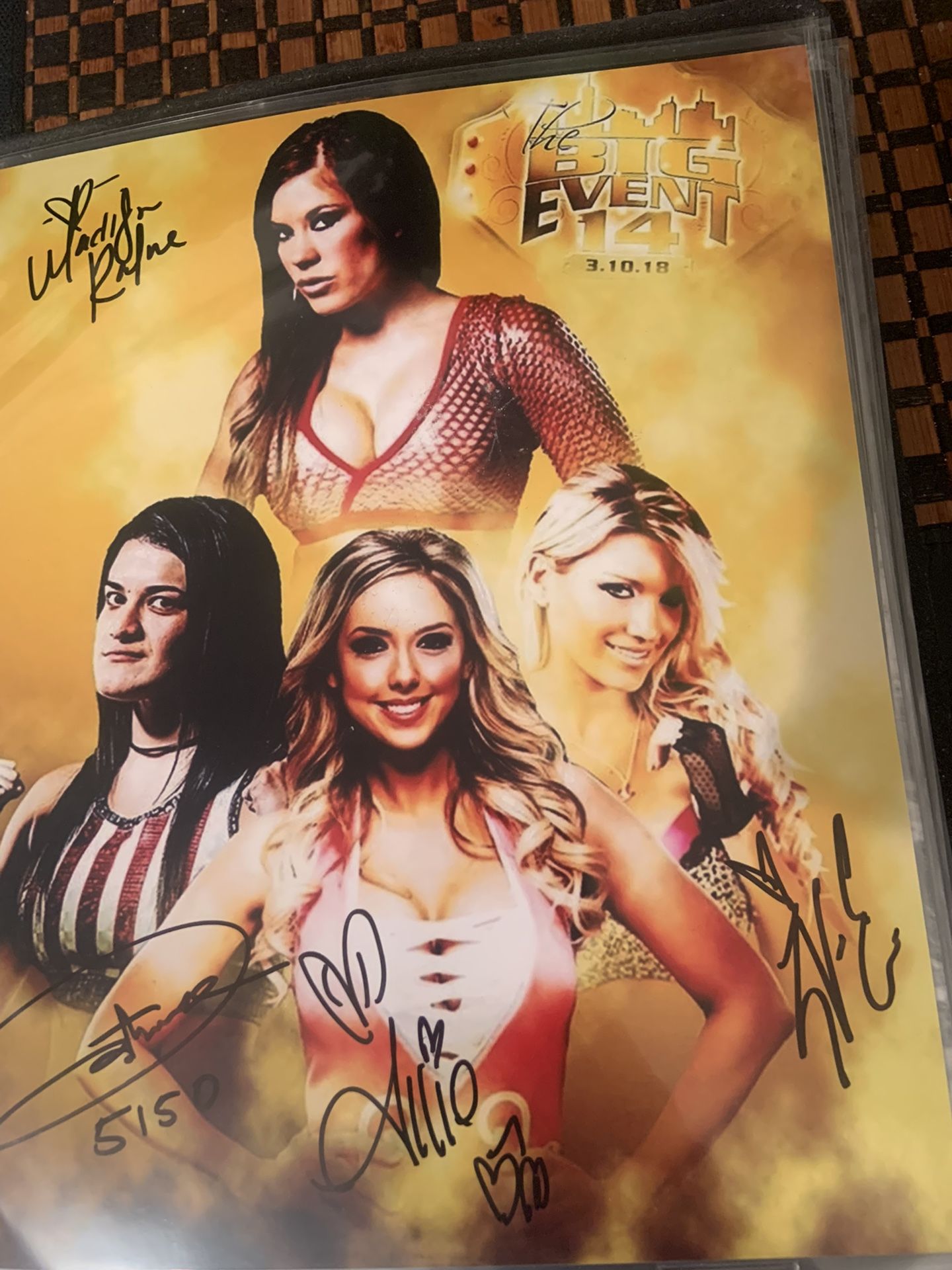 Rayne/VonErich/Allie/Diamante Quadruple Autograph