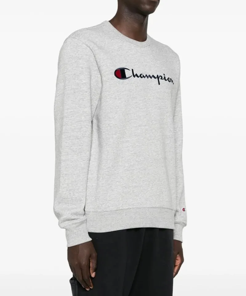 Grey Crewneck Champion Logo Embroidered Sweatshirt image indicator(3)