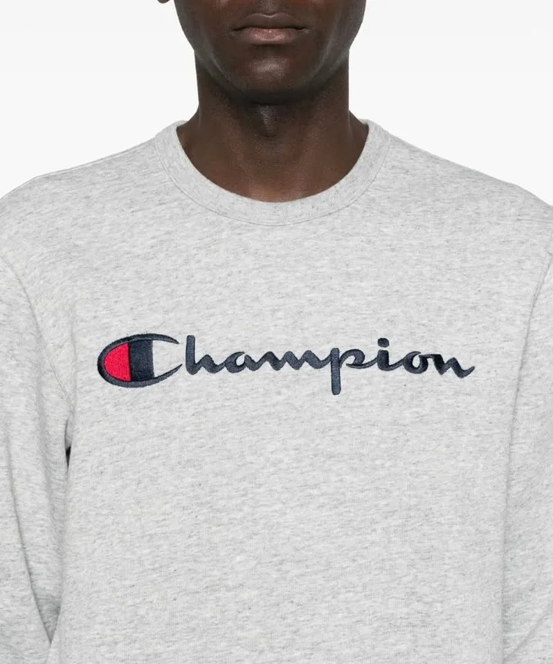 Grey Crewneck Champion Logo Embroidered Sweatshirt image indicator(4)