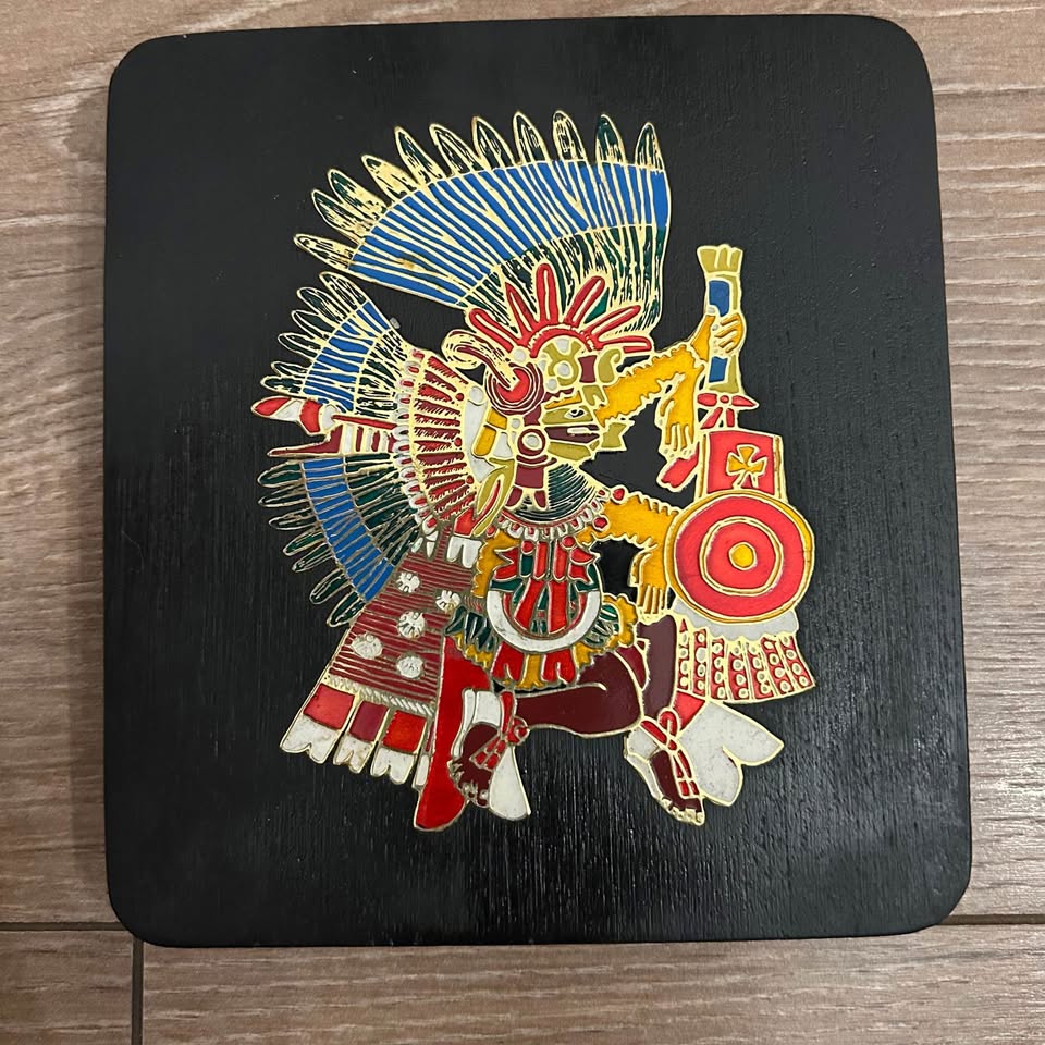 Vintage Mexican Aztec Calendar Wall Plaque 5”/5” - photo 2