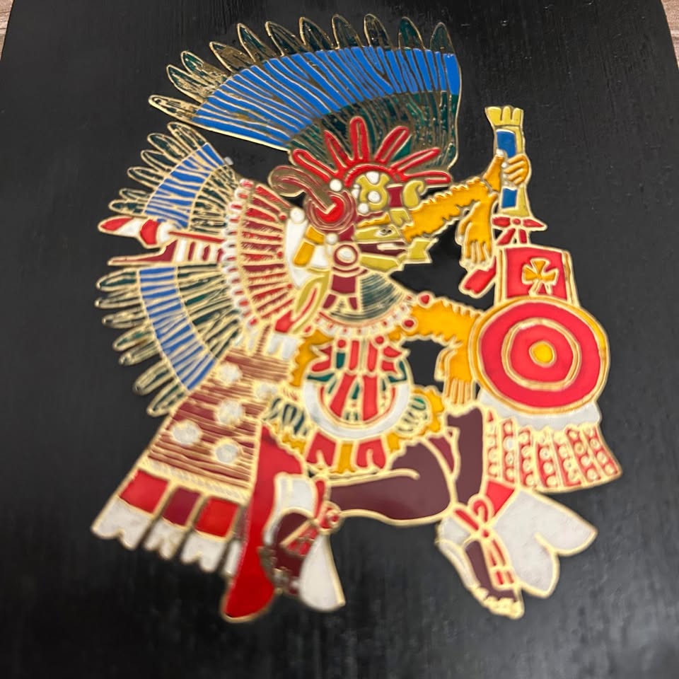 Vintage Mexican Aztec Calendar Wall Plaque 5”/5” - photo 3