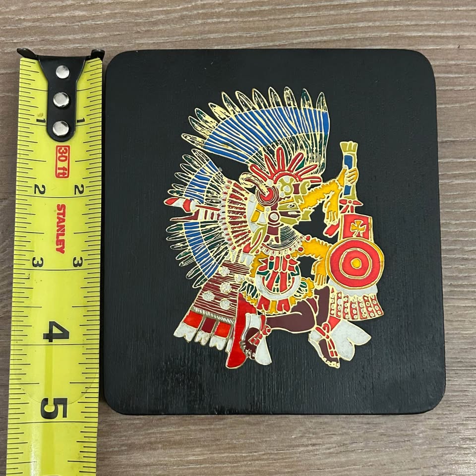 Vintage Mexican Aztec Calendar Wall Plaque 5”/5” - photo 4