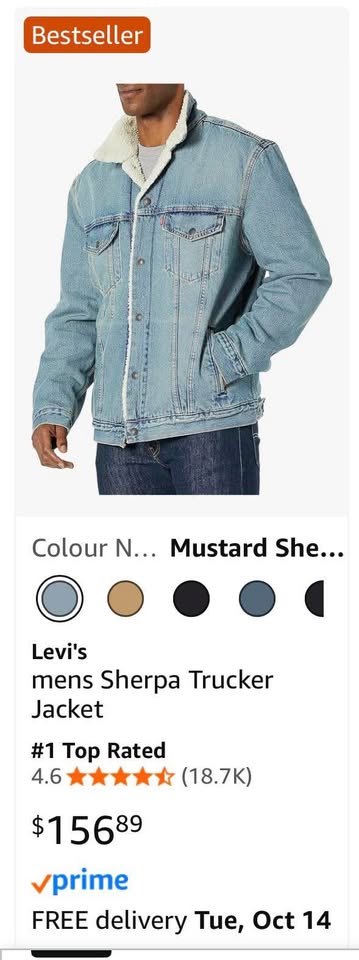 Brand New Levi's mens Sherpa Trucker Jacket (Large) - photo 3