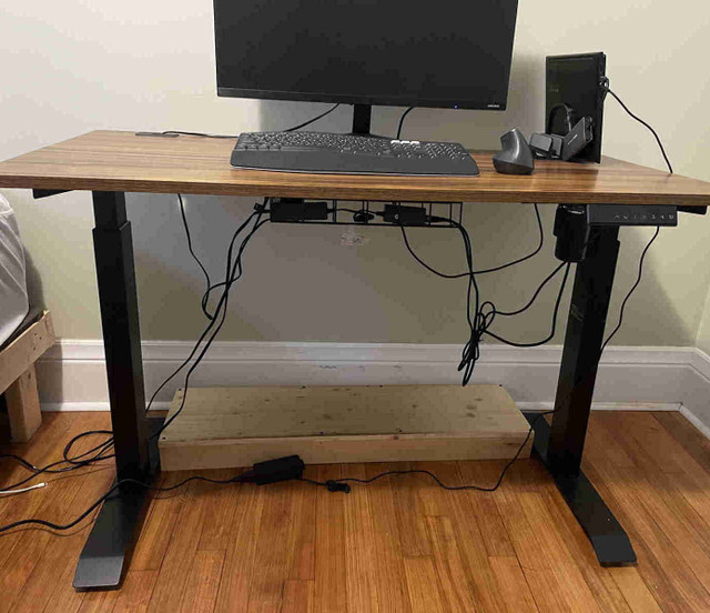 Standing desk with comfortable office chair