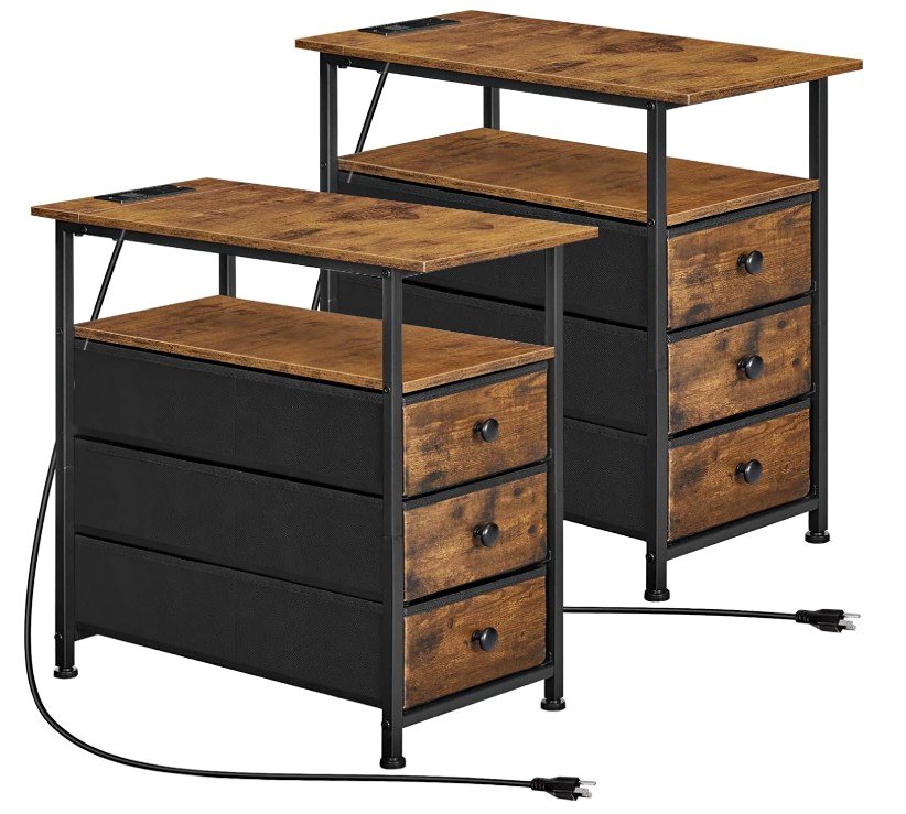 HOOBRO End Tables Set of 2, Narrow Side Table