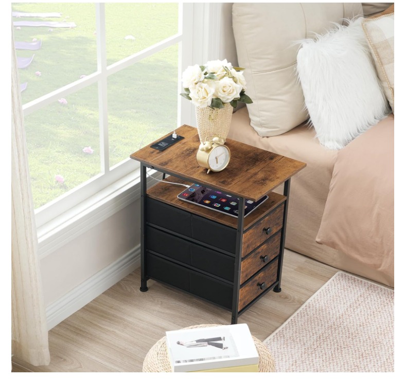 HOOBRO End Tables Set of 2, Narrow Side Table - photo 2