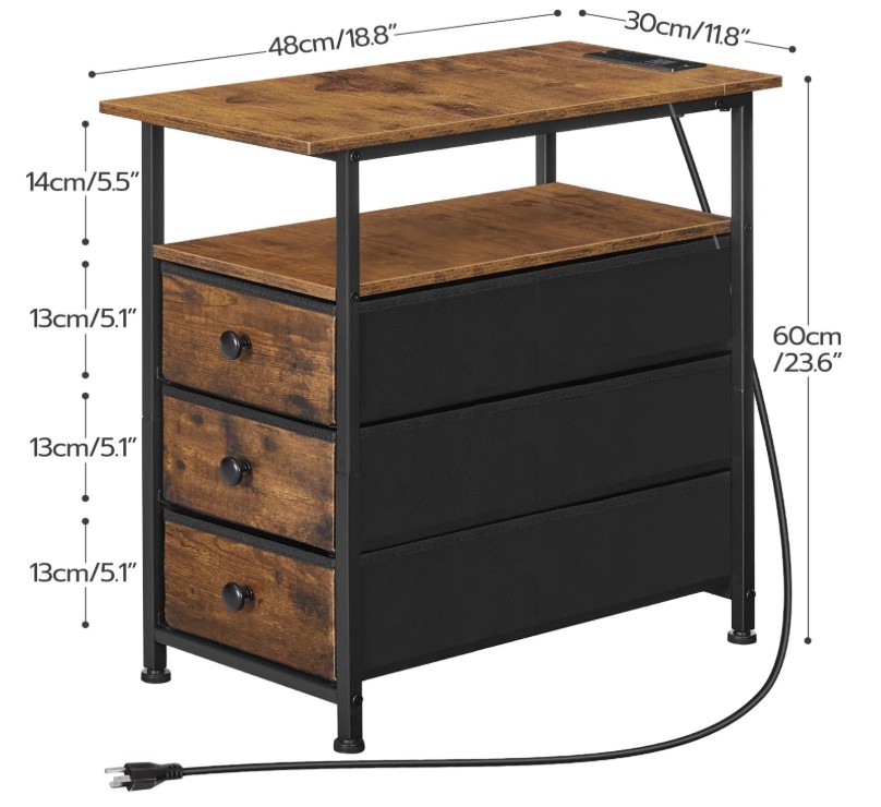 HOOBRO End Tables Set of 2, Narrow Side Table - photo 3