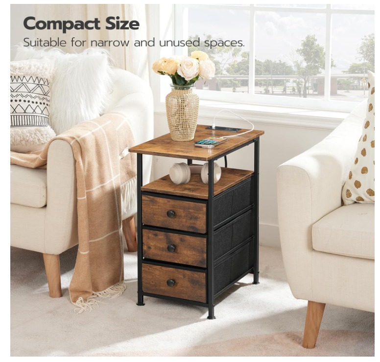 HOOBRO End Tables Set of 2, Narrow Side Table - photo 4