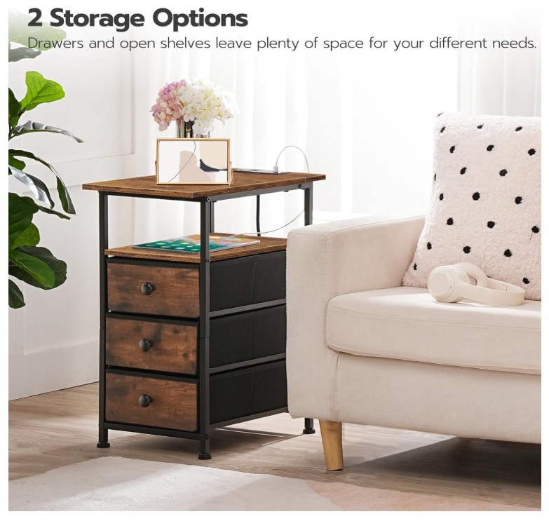 HOOBRO End Tables Set of 2, Narrow Side Table - photo 5