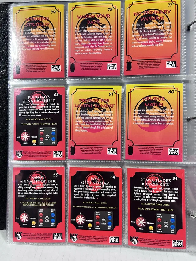 Vintage 1995 Mortal Kombat Card Lot – 280 Cards Total image indicator(3)