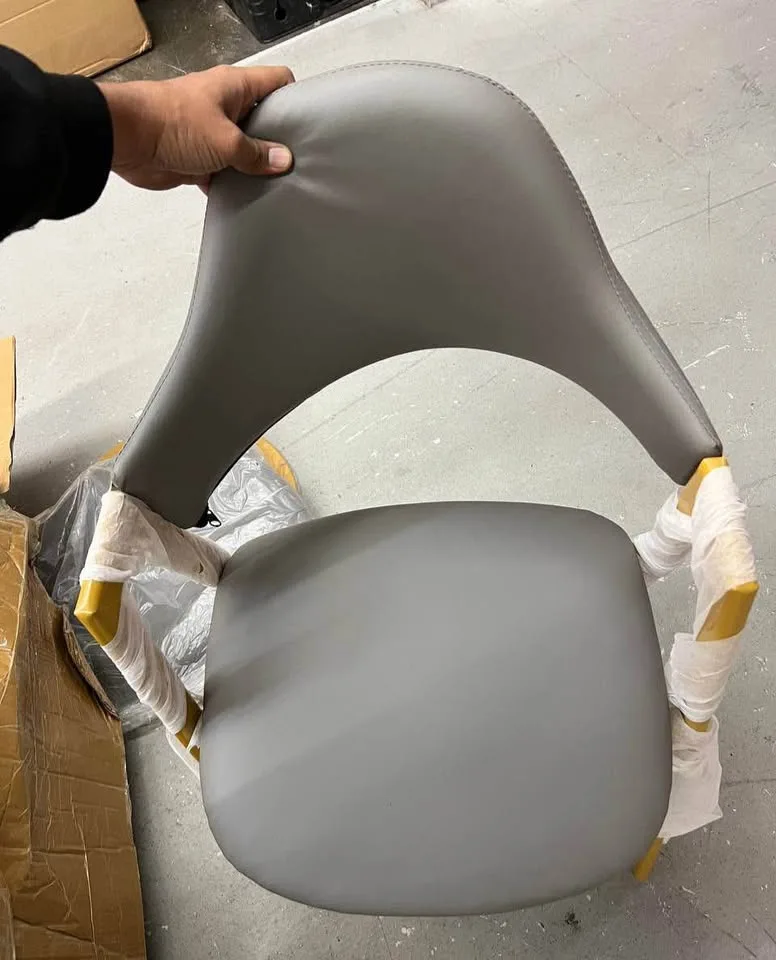 Modern Marble Top Bistro Table Set – Gold & Gray image indicator(5)