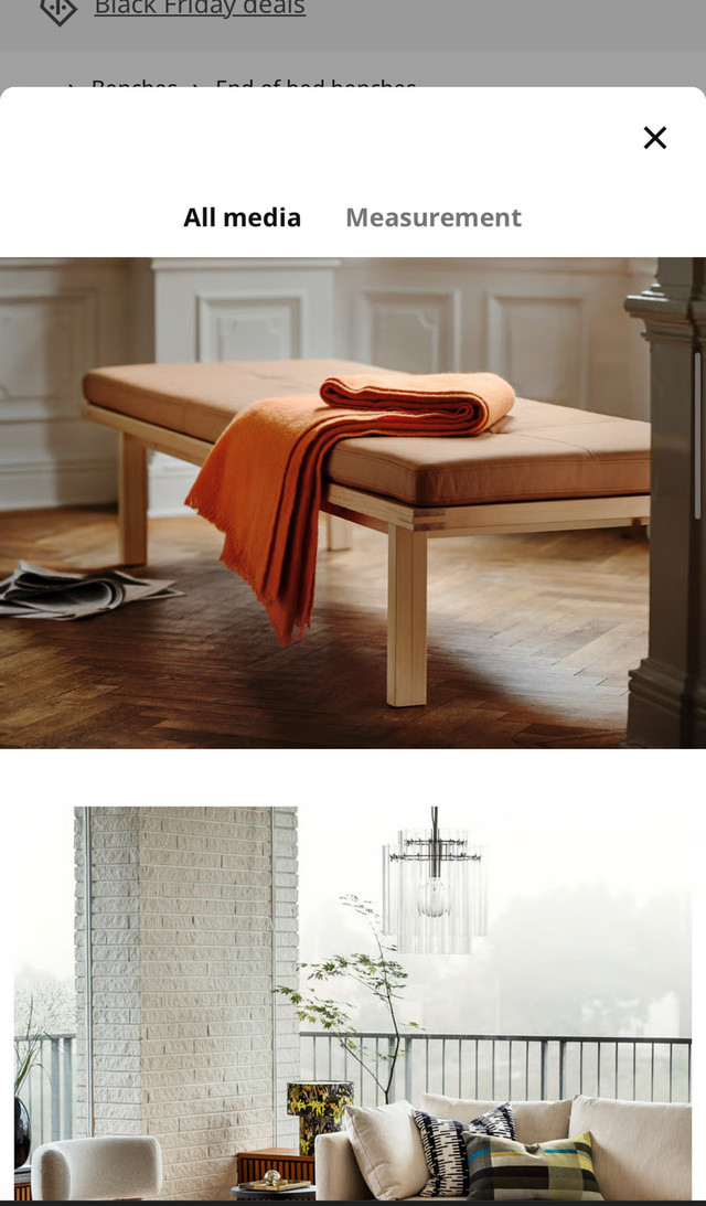 IKEA Stockholm 2025 Bench + Tan Leather Cushion — Brand New