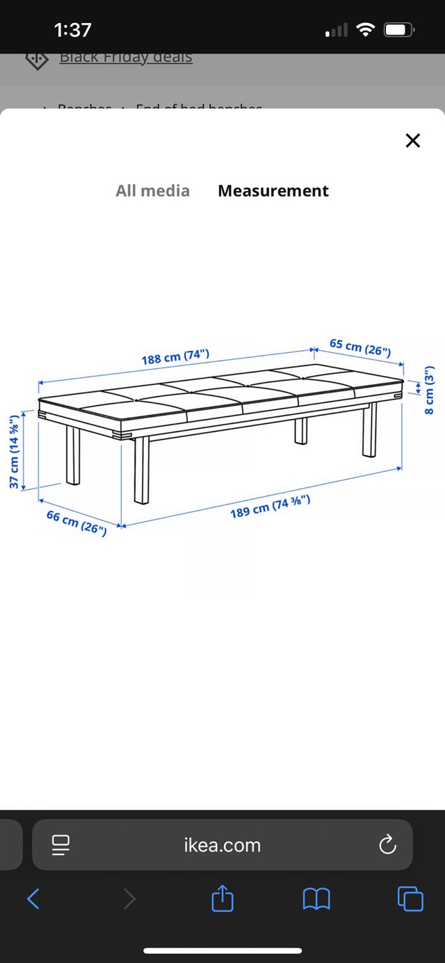 IKEA Stockholm 2025 Bench + Tan Leather Cushion — Brand New - photo 3