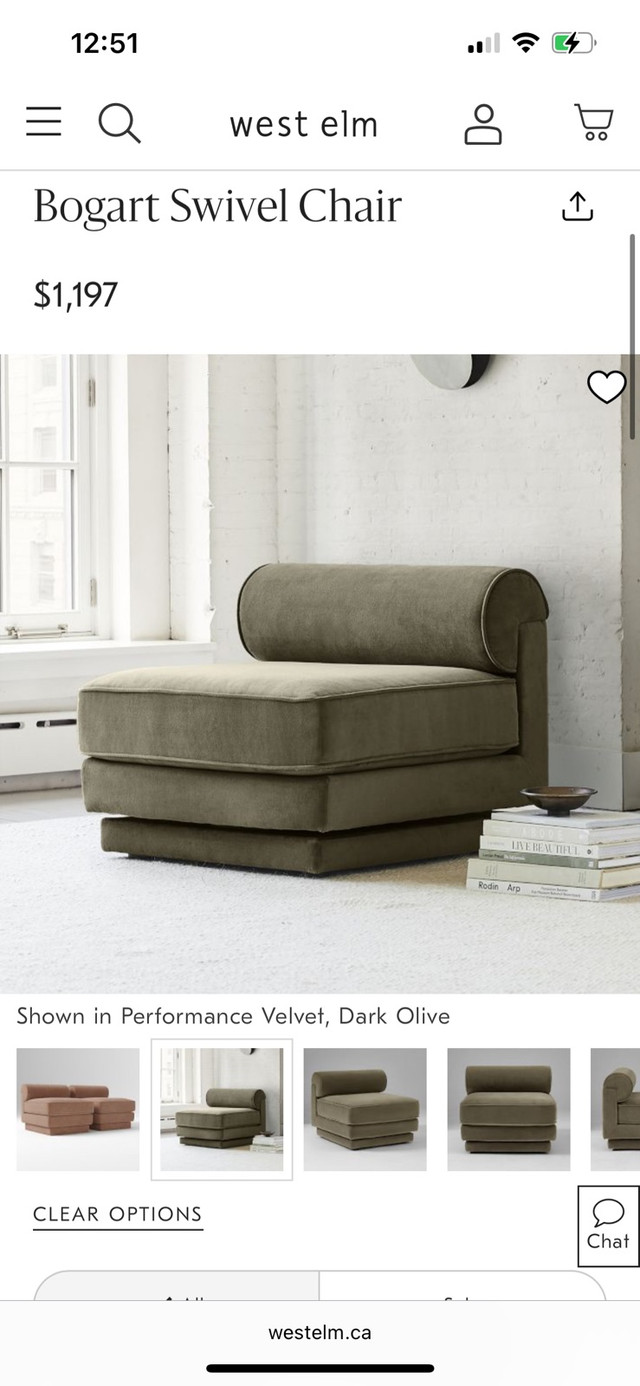 West Elm Bogart Swivel Chair — Custom Camel Bouclé Tweed - photo 2