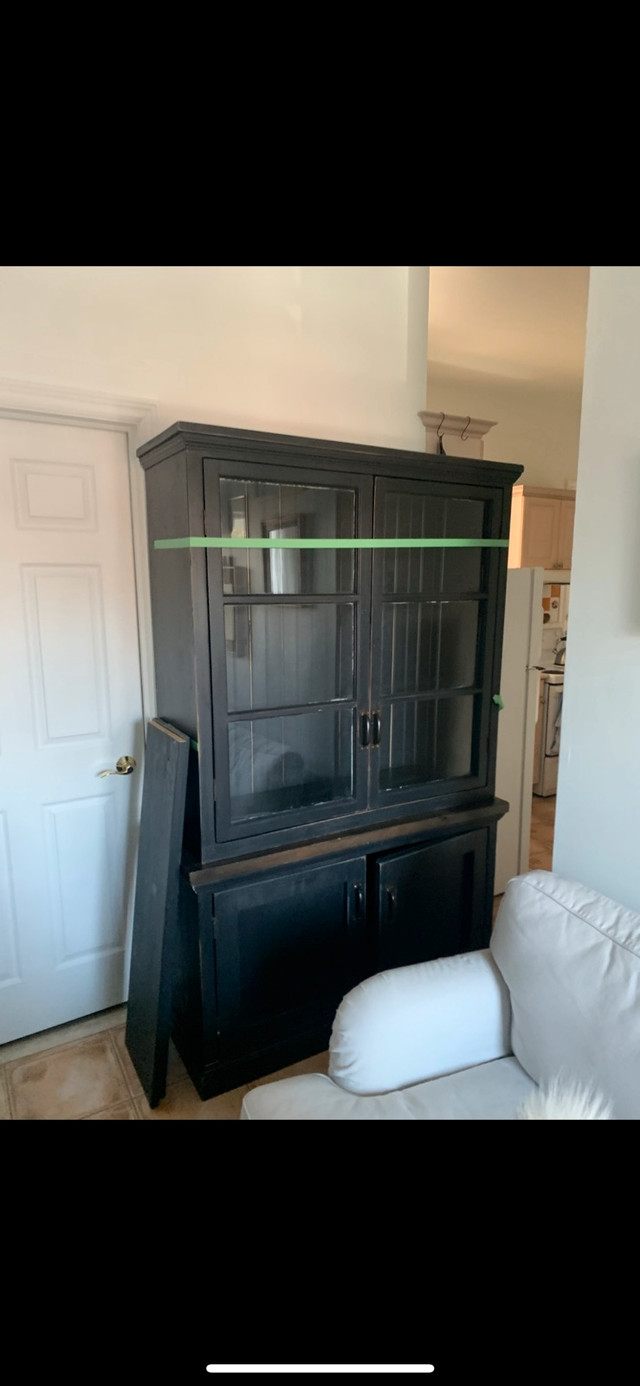 Reclaimed Wood Hutch / Cabinet — Matte Black - photo 2
