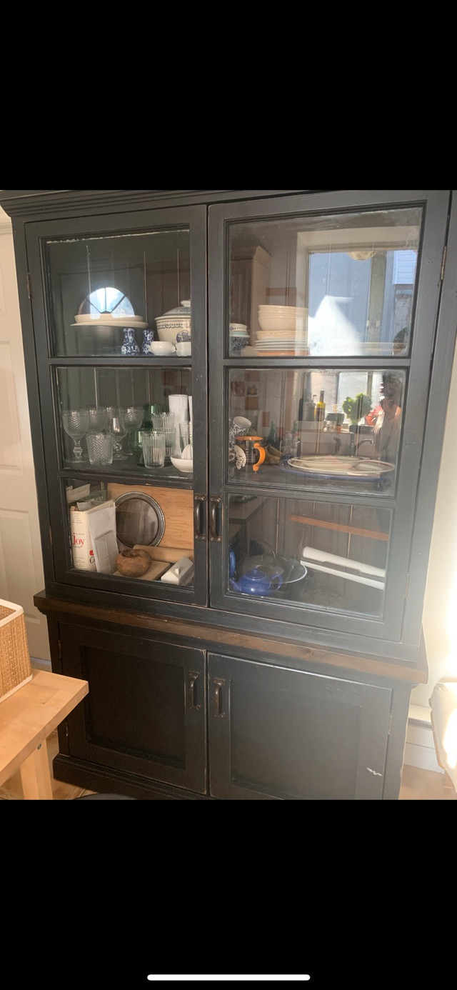 Reclaimed Wood Hutch / Cabinet — Matte Black - photo 3
