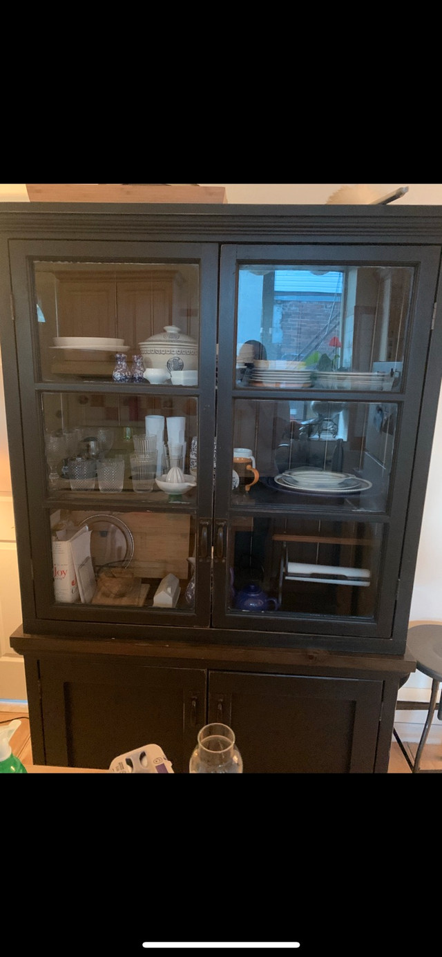 Reclaimed Wood Hutch / Cabinet — Matte Black - photo 4