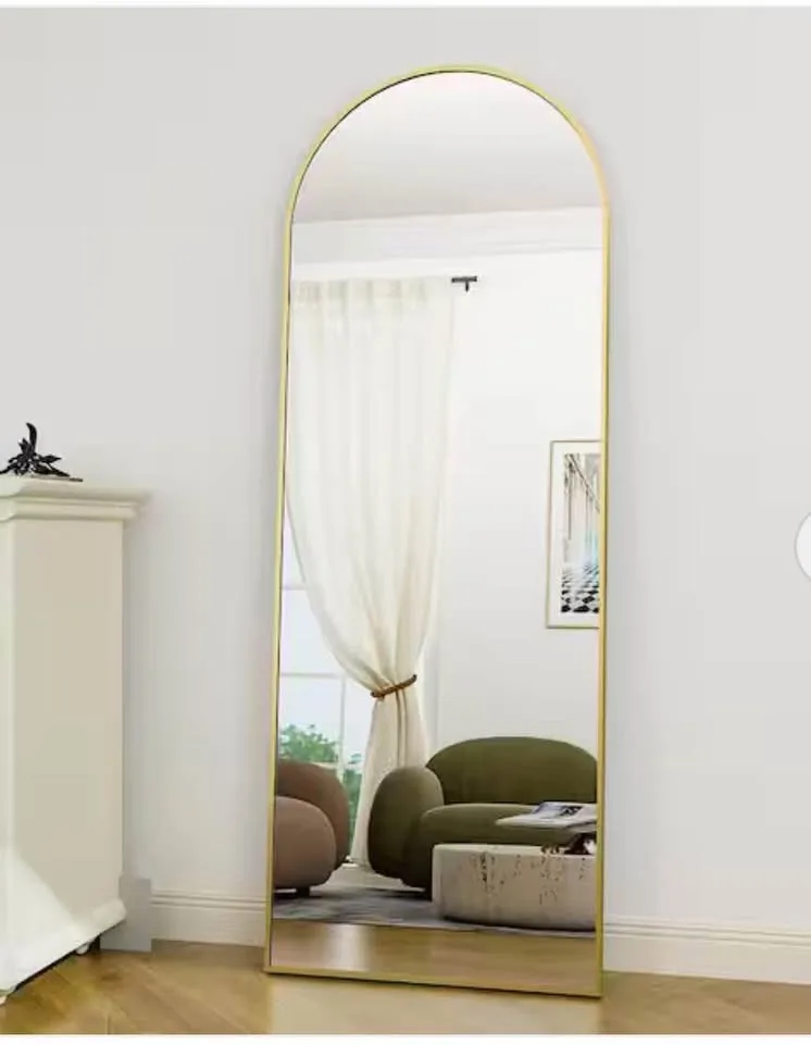 17 in. W x 58 in. H Arched Gold Full Length Mirror #1858 image indicator(3)